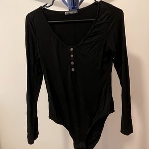 Black Button down Body Suit